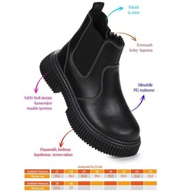 Resim Penka Fermuarlı Erkek Çocuk Günlük Bot Ayakkabı Siyah 