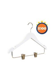 Resim Nyn Ahşap 7-14 Yaş Mandallı Genç Çocuk Askısı Beyaz Renk 100 Adet Beyaz 