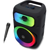 Resim Auris KLN130 25W 8 inç Mikrofonlu RGB Bluetooth Hoparlör 