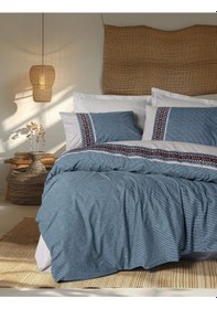 Resim Cotton Box Folk Art Tek Kişilik Nevresim Takımı Polku Gri 