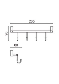 Resim Çelik Banyo Paslanmaz Pirinç Swwor Dörtlü Askılık Altın Sarı Gold Sarı 