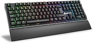 Resim ShadesU GameBooster G908 Bolt Rainbow Aydınlatmalı Blue Switch Mekanik Bileklikli Oyun Klavyesi, Siyah 