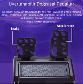 Resim VOOKA Gamer Direksiyon Seti Pratik 180° Döndürme Rahat Kavram Direksiyon Seti Üniversal 7in1 