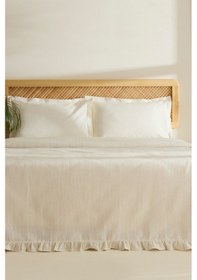 Resim Karaca Home Maye %100 Pamuk Fırfırlı Tek Kişilik Tek Pike Beyaz Beyaz 