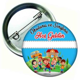 Resim 30 Adet Okuluna ve Sinifina Hoş Geldin Öğrenci Yaka Rozeti 