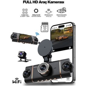 Resim 4 Lens 3 İnç Full Hd Wi-fi Araç Kamerası Ips Ekran, G Sensör, Park Modu, Geri Görüş 