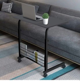 Resim Kitaplıklı Ve Yükseklik Ayarlı Laptop Sehpası Ve Çalışma Masası 1 Antrasit 