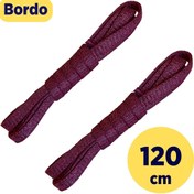 Resim Foottab 120 Cm Bordo Yassı Mumlu Bağcık, Pamuklu Örme Bot Ayakkabı Bağcığı 