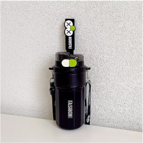 Resim Xinqi Trading Shop Göz Termos Kupası, Çift Içecek Kayışı Su Kupası, Iyi Görünümlü Öğrenci Spor Kupası, Dışarı Çıkarken Uygun Seyahat Kupası (Yurt Dışından) 