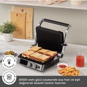 Resim Karaca Izgara Ve Tost Makinesi 2 Ürün 1 Arada Digital Inox 6 Dilim Tost Makinesi 2000w 