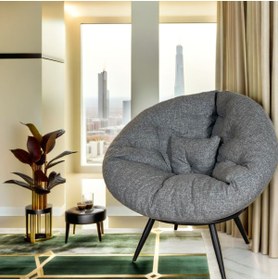 Resim Home Modern Berjer Tekli Koltuk | Dinlenme & Tv Koltuğu | Ergonomik, Geniş Oturma Alanı | Keten Gri 