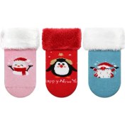Resim Bross Noel Desen Havlu Baskılı Kız Bebek Çorabı 