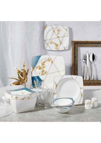 Resim Korkmaz 60 Parça Bone Selection Kare Yemek Takımı A8454 