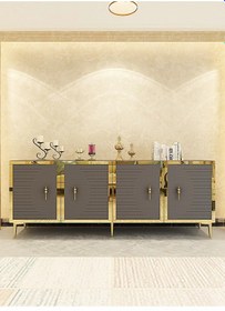 Resim Ka1801ag Tuna Konsol, Tv Sehpası Antrasit-gold 180cm Antrasit / Koyu Gri - Gold 