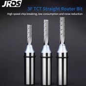 Resim JRDS 1/2 Şaft 12.7mm 3 Flüt Kesme Düz Router Ucu TCT Kesiciler Ahşap İşleme için CNC Kesme Yuva Uçları Freze Kesici 