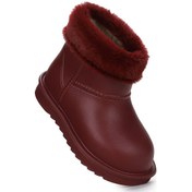 Resim Kiko Kids Geta Su Geçirmez İçi Kürklü Kız Çocuk Eva Yağmur Kar Çizme Bordo Bordo 