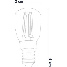 Resim E14 LED FİLAMANLI RUSTIK AMPUL C7 Şeffaf Cam 2W 2700k Gün Işığı ERD-69 