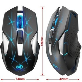 Resim Besthome1 Optik Kablolı Mouse T300 2.4g 10m 7 Tuş 3 Seviye Dpı 1000/1600/2400 600mah Siyah Optik 