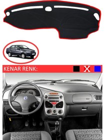 Resim Torpido Koruma Halısı Siyah Kenar Renk Kırmızı Fiat Siena 2000-2005 İle Uyumlu 