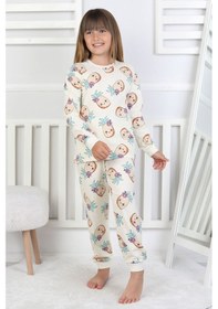 Resim Cute Ananas Desenli Kız Çocuk Pijama Takımı Ekru 