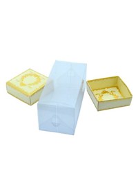 Resim Hediyelik Karton Kapak Krem Gold Varaklı Asetat Kutu 8x8x16.5cm 