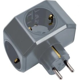 Resim Viko Yonca Plus 3 Lü Topraklı Fiş Priz Gri Golyat Priz 