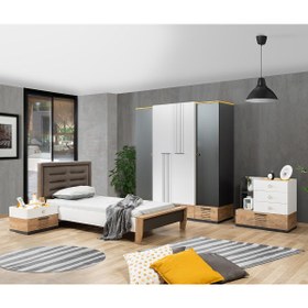 Resim Genç Odası, Relax Genç Odası Takımı - Dolap, Karyola, Komodin, Şifonyer 
