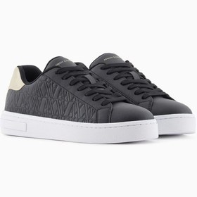 Resim Armani Exchange Kadın Kabartma Monogram Desenli Sneaker - Siyah 