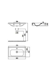 Resim Creavit Id080 Ideal Dolap Uyumlu Lavabo 45 x 80 CM Beyaz 