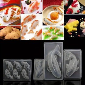 Resim Plastik Kek Çikolata Kalıbı, YENİ, 3D Koi Balığı, Jel, El Yapımı, Şeker sanatı, DIY Kek Süslemesi için 