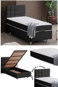 Resim Setay Almada Tek Kişilik Baza Başlık Letto Yatak Seti 