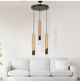 Resim Vegamu 3Lü Yuvarlak Eskitme Modern Koridor Mutfak Salon Retro Avize 