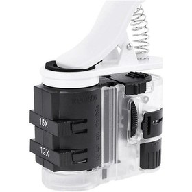 Resim Ayarlı Büyüteç 7-27X 3 Optik Lens Telefon Klipsli UV/Beyaz Işıklı 
