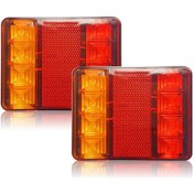 Resim Lemestar "çift Renkli Led Römork Lambası: 8 Led'li Fren, Sinyal Ve Park Fonksiyonlu Kolay Montaj" 