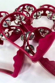 Resim Hobigram Fuşya Kalp Desenli Kına Gecesi Zilli Tef 1 Adet – Kına Eğlence Aksesuarı 