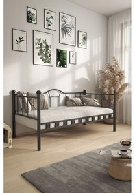 Resim Argimo Kamelya Siyah Sedir Metal Karyola 90x200 