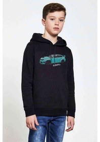Resim Tshirthane Subaru Baskılı Unisex Çocuk Kapüşonlu Siyah Sweatshirt (528801709) 
