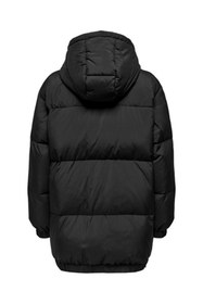 Resim Only Oversize Kapüşonlu Midi Şişme Mont - Kışlık Günlük - Siyah / S 