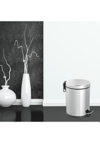 Resim Maxiflow Maxıflow 5 Lt Krom Micro Pedallı Çöp Kovası 