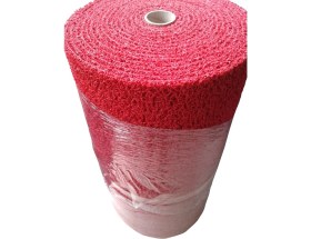 Resim COLOURMAT Kaydırmaz Kaymaz Yolluk Karmaşık Halı Kıvırcık Paspas 1m X 1m (KIRMIZI) 