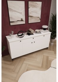 Resim Asra Trend Lüks Konsol Tv Ünitesi %100 Mdf Salon Ve Yemek Odası Ünitesi Knsl03 Beyaz 