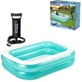 Resim Şişme Aile Havuzu + El Pompası 200x146x48cm 54005 + 62002 