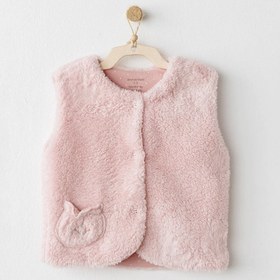 Resim Andywawa Kız Bebek Kışlık Penye Astarlı Kürk Yelek Pembe - Pembe / 12-18 Ay 