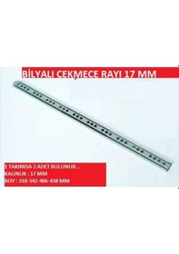 Resim 17Mm Bilyalı Çekmece Rayı (Genişlik= 1,7 Cm) Tüm Boyutlar (547862162) Gümüş 