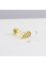 Resim Glorria Altın Melek Kanadı Tragus Piercing Sarı 