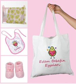 Resim Ejoya Bebeklere Özel Çantasında Kişiye Özel Battaniye Önlük Ve Patik Bebek Hediye Seti 109877 