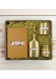 Resim Bk Gift Kişiye Özel İsimli Dtf Anne Temalı Gold Defter & Kahve Fincanı & Kolonya & Mum Hediye Seti-3, Anneye Hediye, Anneler Günü Hediyesi Kobitmeyenc 