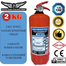 Resim Poyraz Yangın Sondurme Tüpü Söndürücü Tupu 2kg Arac Tüpü 4yıl Garantıli Tüv-Türk Muayeneye Uyumlu 4 Yıl Garantılı 