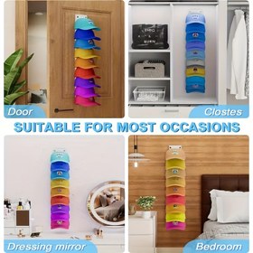 Resim 1/2 Paket Beyzbol Şapkası Düzenleyici, Güçlü Yapışkan Duvara Monte Şapka Rafı, Çok Katmanlı Şapka Depolama Ekranı, 18 Şapka İçin Duvara Monte Şapka saç tokası, Gardırop Kapısı ve Yatak Odası İçin Uygun (Siyah) 