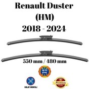 Resim Renault Duster Hm 2018 2019 2020 2021 2022 2023 2024 Uyumlu Ön Cam Muz Tipi Silecek Süpürgesi Seti 550/480mm Silbak 